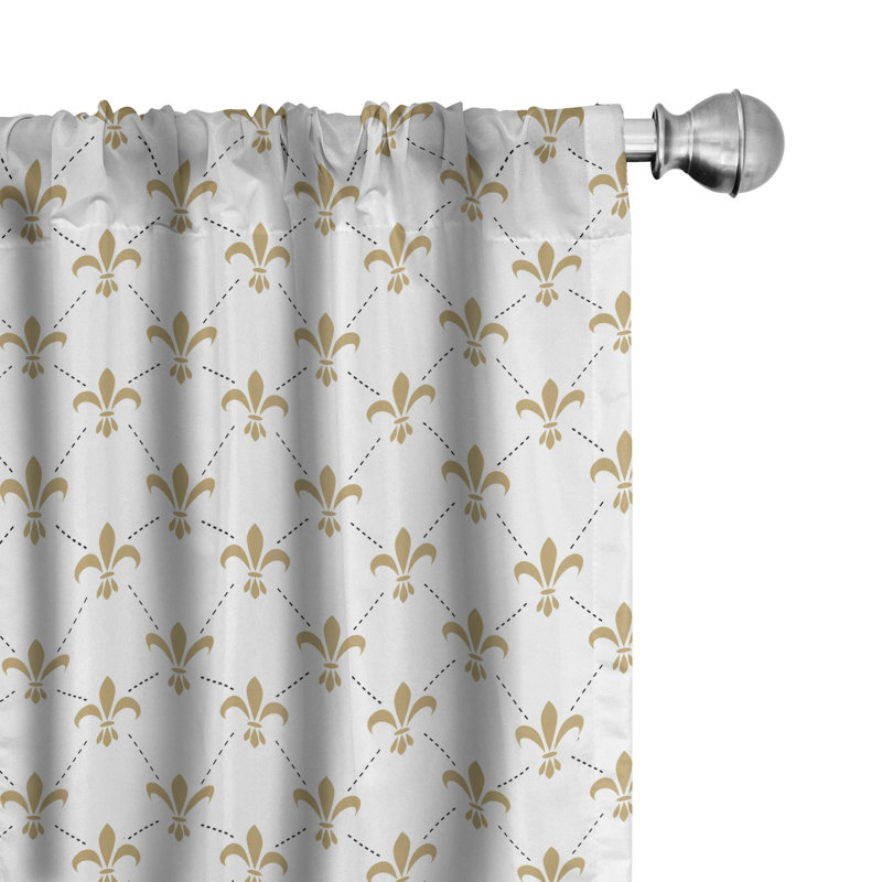Fleur De Lis Semi-Sheer Rod Pocket Sliding Panel, 28" x 95"