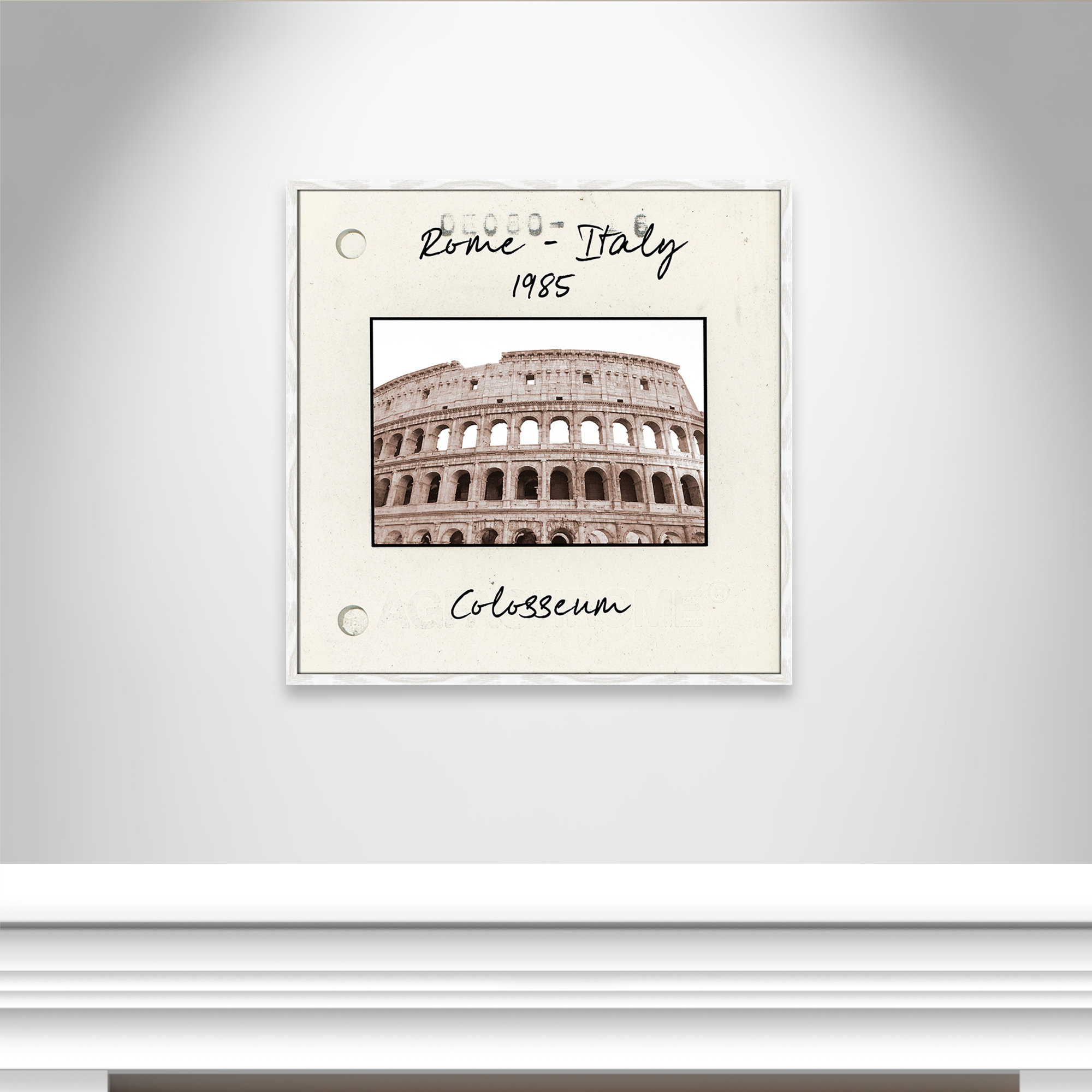 Rome, Italy - Colosseum Print by Natalie Carpentieri, White Single Picture Framed Paper, 32" H x 32" W x 0.75" D