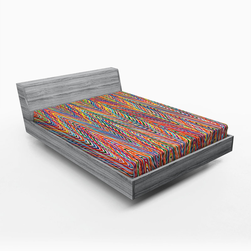 Microfiber Abstract Fitted Sheet, Full Fitted Sheet