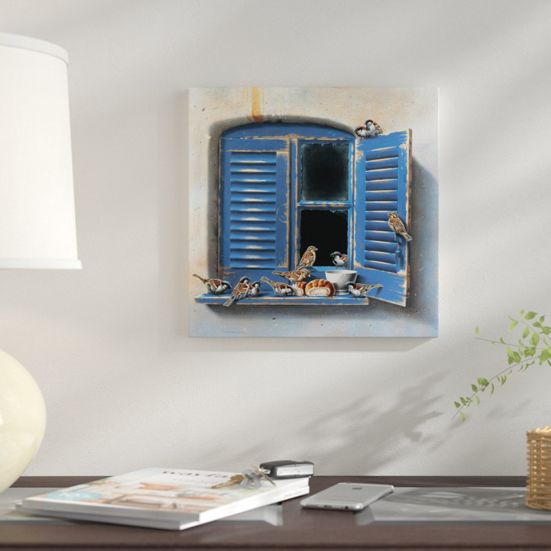 «Visiting Birds I», impression sur toile, H 12 po x l 12 po x P 0,75 po, Toile tendue, Pas de tapis