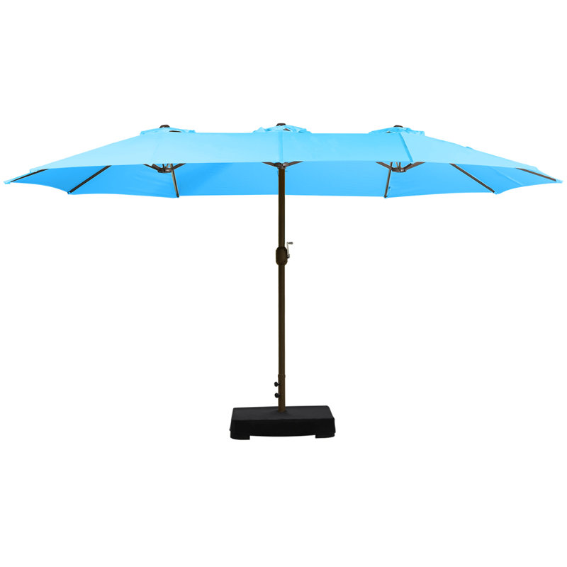 Parasol de marché rectangulaire Ocilla, Bleu clair