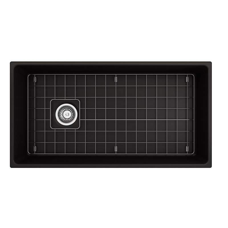 36'' L Farmhouse / Apron Fireclay Kitchen Sink, Matte Black