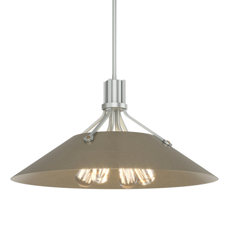 Henry 4 - Light Single Cone Pendant, Vintage Platinum, White