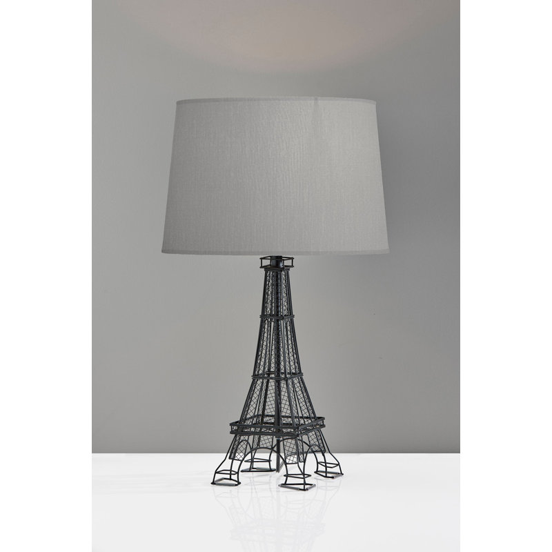 Lampe de table noire 25 po, Gris, H 25,5 po x l 15 po x P 15 po
