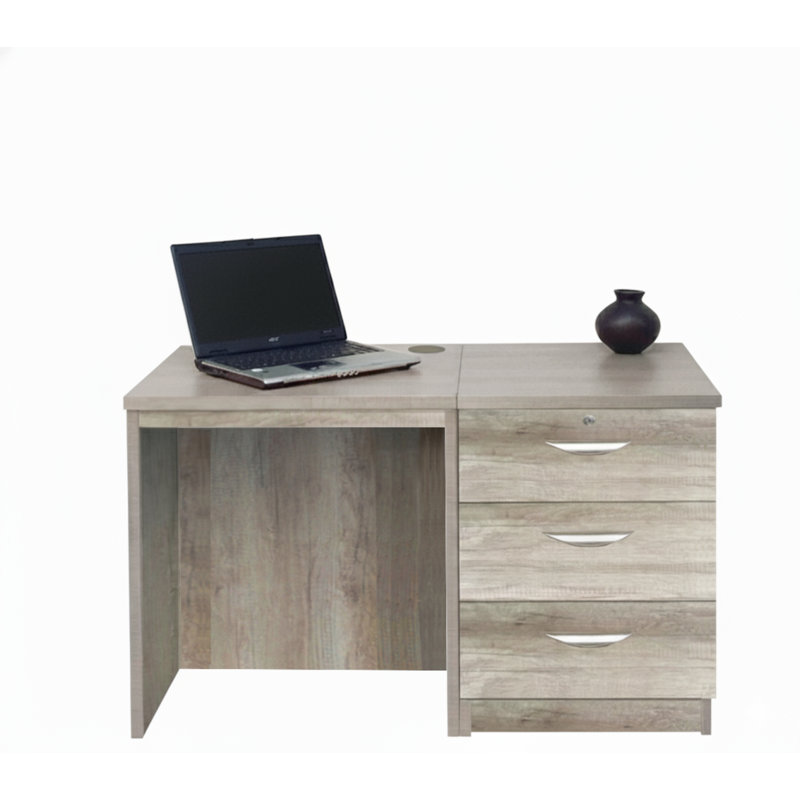 Walshaw Solid Wood Base Computer Desk, Grey Nebraska