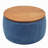 Round Storage Ottoman, 2 In 1 Function, Work As End Table And Ottoman, Navy (25.5"X25.5"X14.5")-566375422