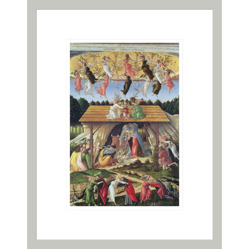 Mystic Nativité par Sandro Botticelli, impression giclée sur cadre, H 16,75 po x l 13,11 po
