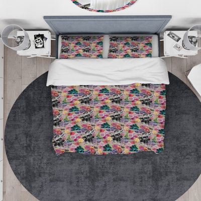 Traditional Polyester Floral Duvet Cover