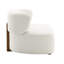 Élégant fauteuil bouclé beige avec coussin en mousse et support ergonomique élégant