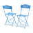 3-Piece Bistro Set with Folding Table and 2 Chairs, Blue-1876519303
