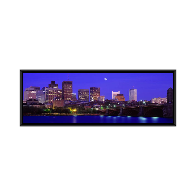 «Dusk Charles River Boston, Massachusetts», reproduction de photo sur toile, H 20 po x l 60 po x P 1,5 po