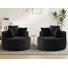 2 pièces - Fauteuil d'appoint rond de 43 po, fauteuil rembourré en velours côtelé à dossier profond sans siège