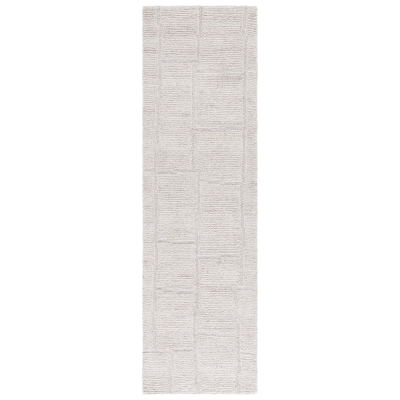 Favio Hand Tufted Pet Yarn/Wool Solid Color Rug in Beige, Runner 2'3" x 8'