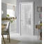 Porte-fenêtre pleine en verre dépoli 12 carreaux Felicia 3312 Blanc Soie Panneau simple standard Cadre Garnitures Poignée Salle de bain Chambre Portes robustes - 91,4 cm x 213,4 cm-49203453-49252424