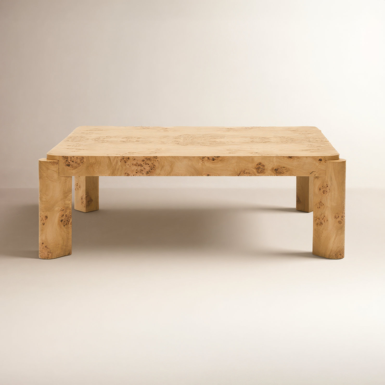 Jakus 47" Burl Wood Coffee Table, Clear Maple Burl