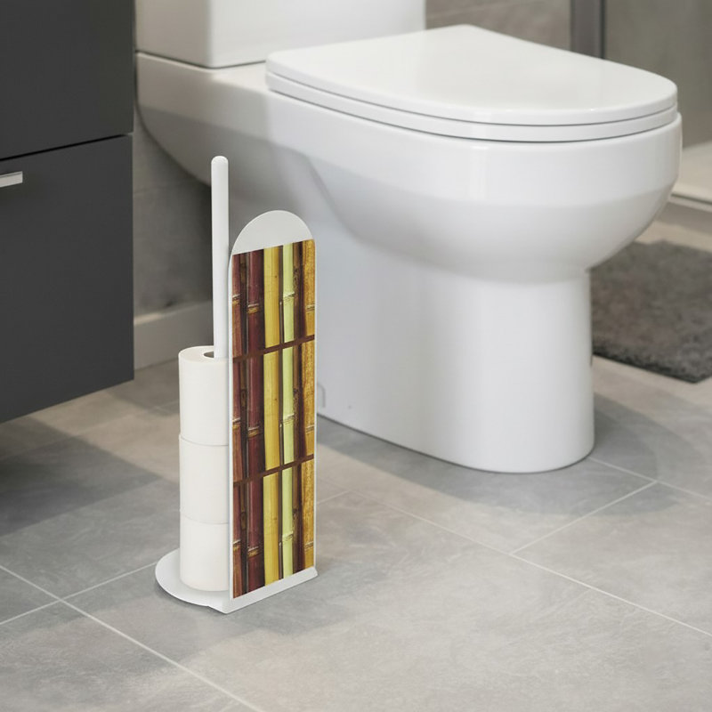 Porte-papier hygiénique sur pied brun bambou
