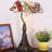 Tiffany Banker Lamp Small Stained Glass Table Lamp Angle Adjustable Butterfly in Flower Style