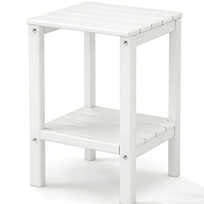 23.5" HDPE 2-Tier Tall Outdoor Sidetable