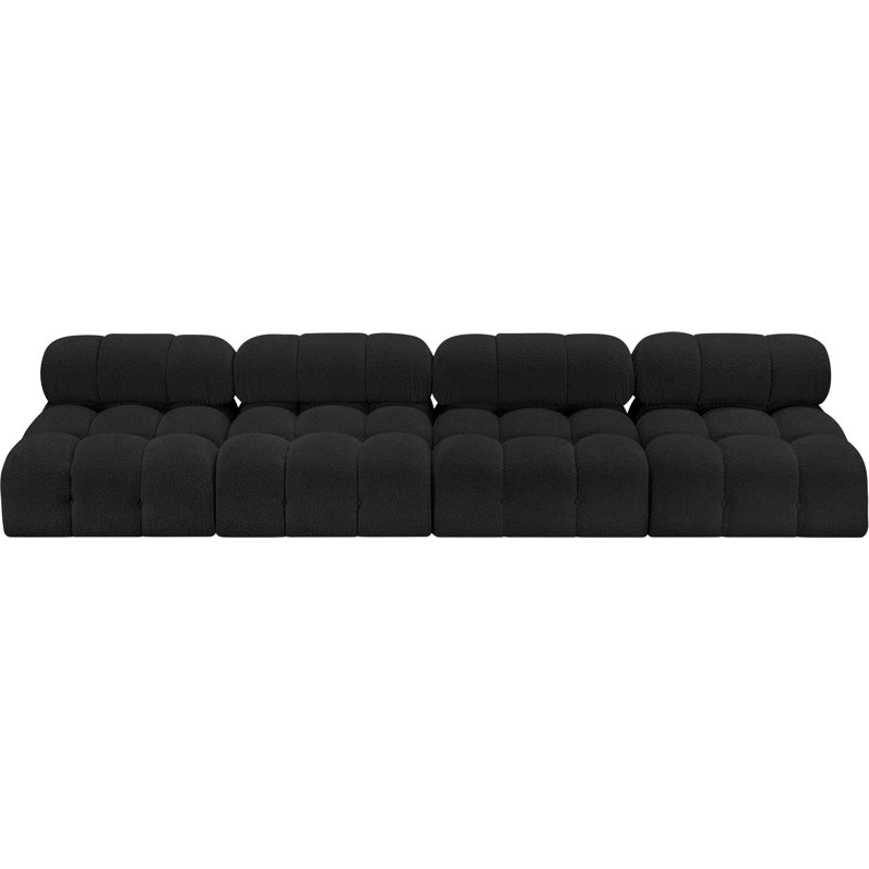 Canapé Ames, Tissu brun bouclé, 1 sans accoudoir, 2 en coin