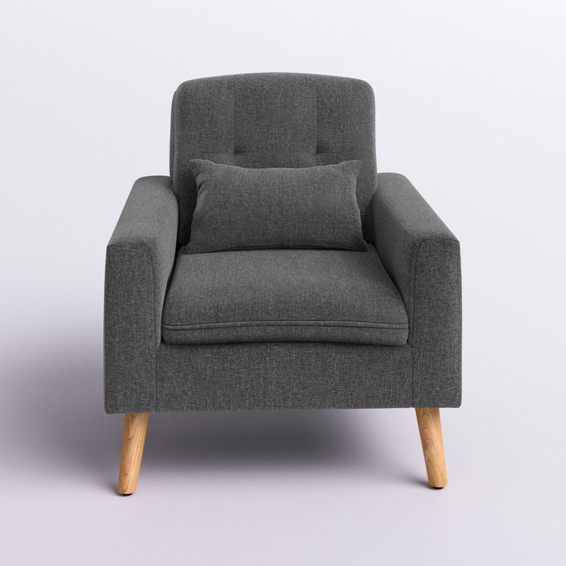 Araud Upholstered Armchair, Gray Linen