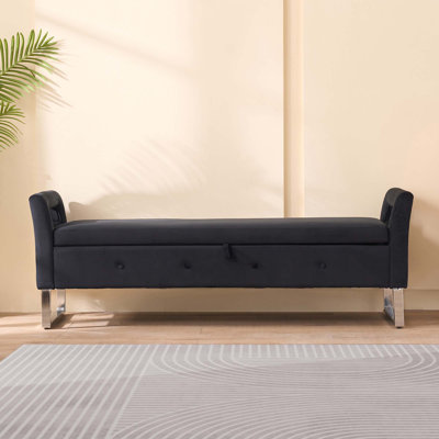 67.89" W Tufted Upholstered Storage Bench