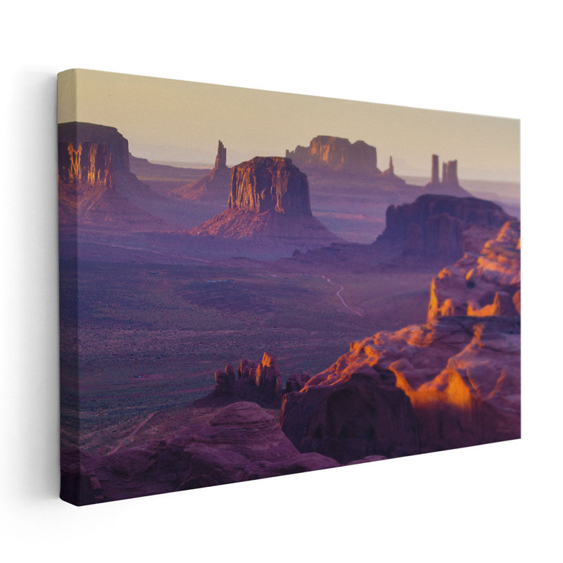 «Sunset Over The Hunt's Mesa», reproduction d'art sur toile, H 12 po x l 18 po