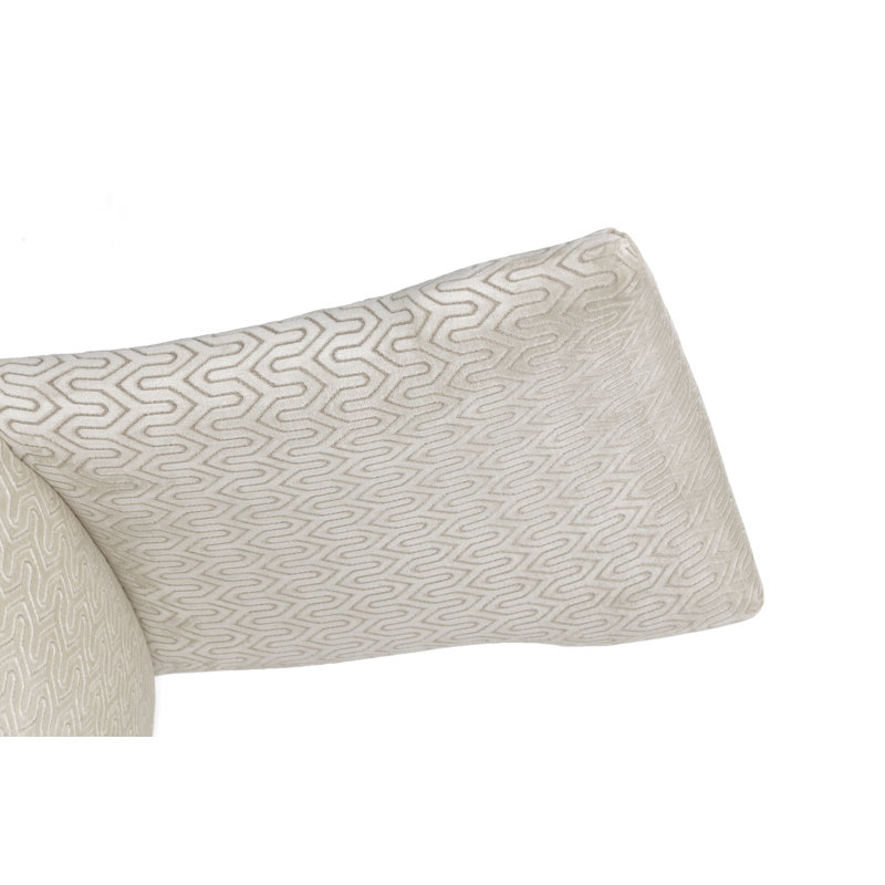 Chaise parsons cloisonnée à oreilles Clermont, Velours crème, Galet
