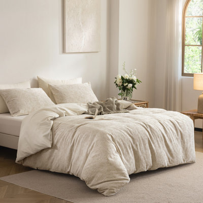 Cotton & Linen Jacquard Textured Duvet Cover Set