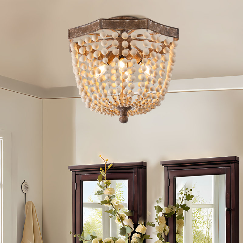 Chemise Wood Semi Flush Mount