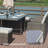 Metal Outdoor Dining Armchair with Cushions and Ottomans