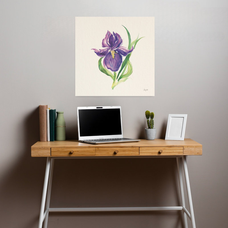 Easter Bloom I Contemporary Iris Flower Spring Art, 18" H x 18" W