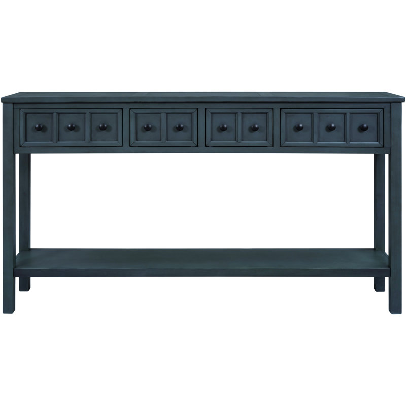 Rustic Entryway Console Table, Navy