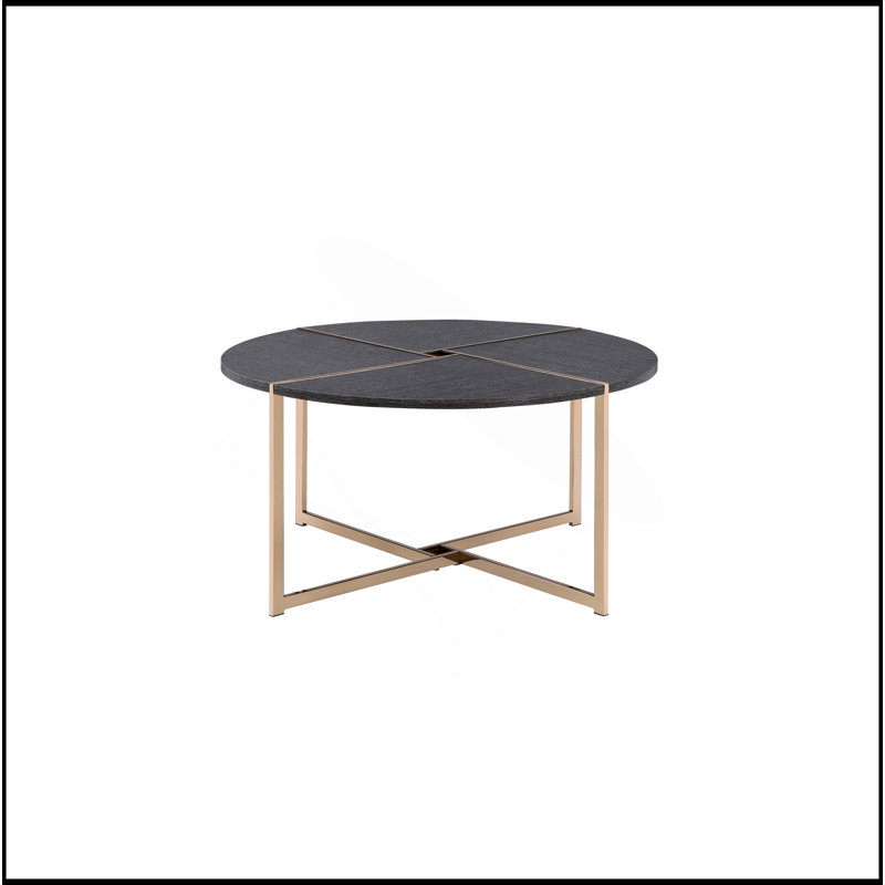 Table basse à finition noire et champagne