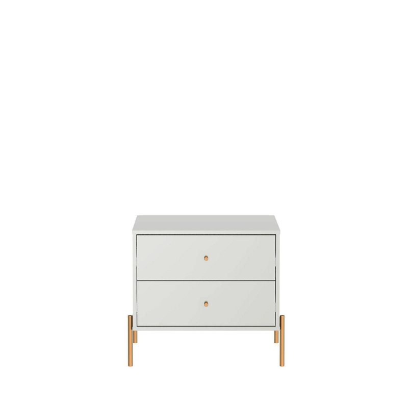 Jasper 25" Nightstand In White (2-Drawer), White