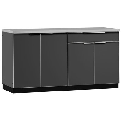 Ensemble de 2 armoires modulaires en aluminium pour l'extérieur l 64 po x P 24 po x H 36,5 po