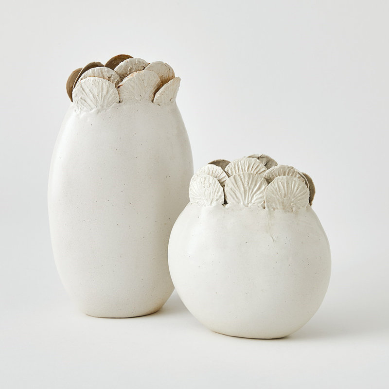 Vase Sand Dollar, Blanc