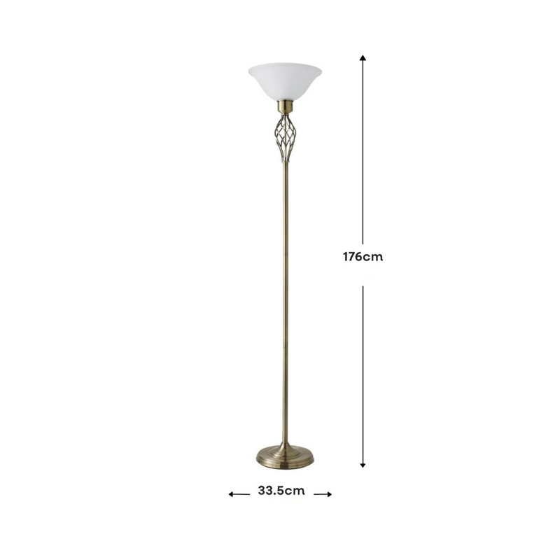 176cm Brass Traditional Floor Lamp