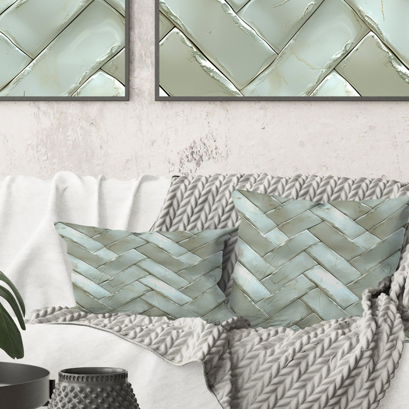 Coussin beige à chevrons crème Midcentury II - Midcentury, H 16 po x l 16 po