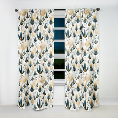 Collage scandinave jaune et blanc - rideau en velours botanique - obscurcissant - 1 panneau