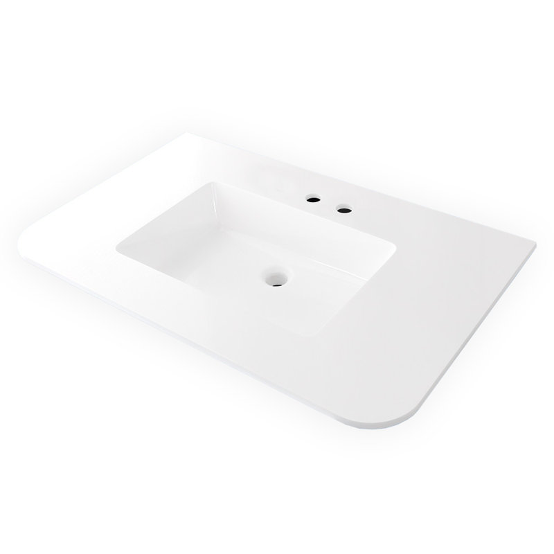 Kubitop Bathroom Sink, Matte White