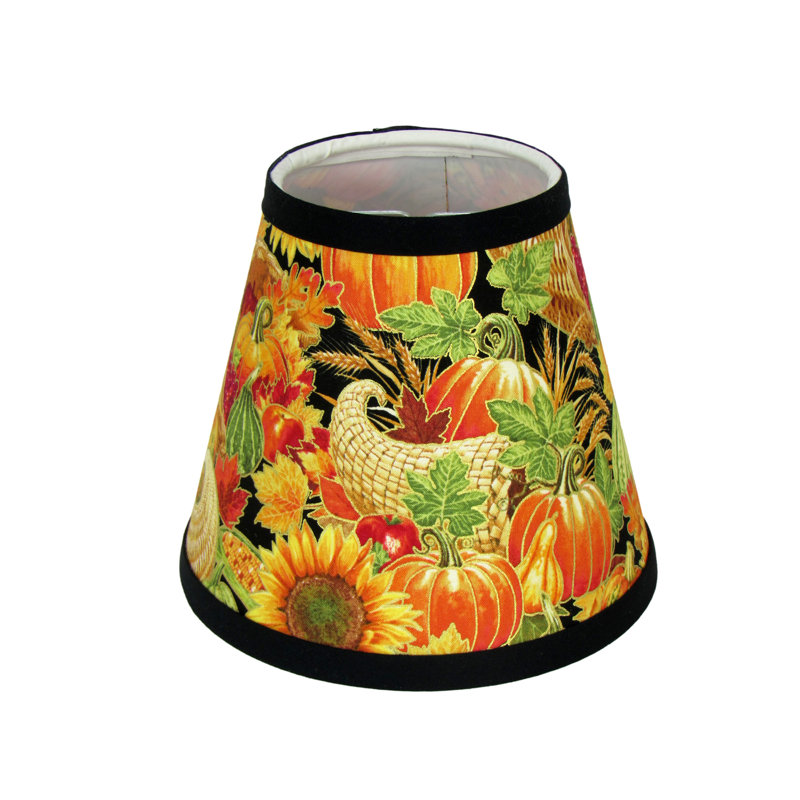 12" Pumpkin Cornucopia Fabric Clip On Lamp Shade