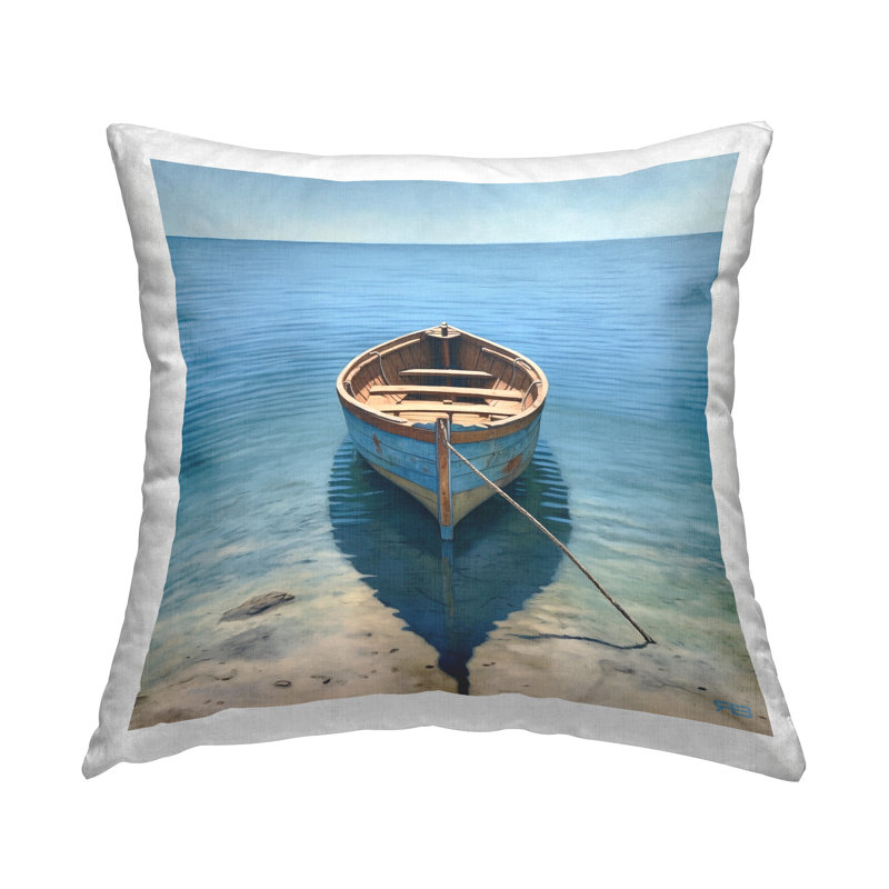 Coussin Docked Row bateau on Shore