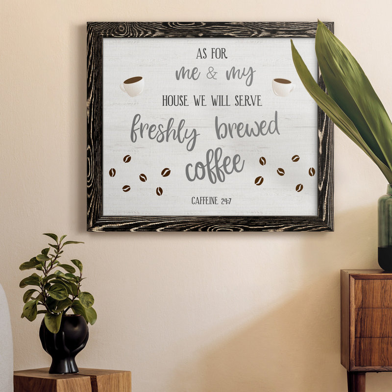 Freshly Brewed Coffee - cadre photo, art textuel sur toile, Noir, H 24 po x l 18 po x P 1,5 po
