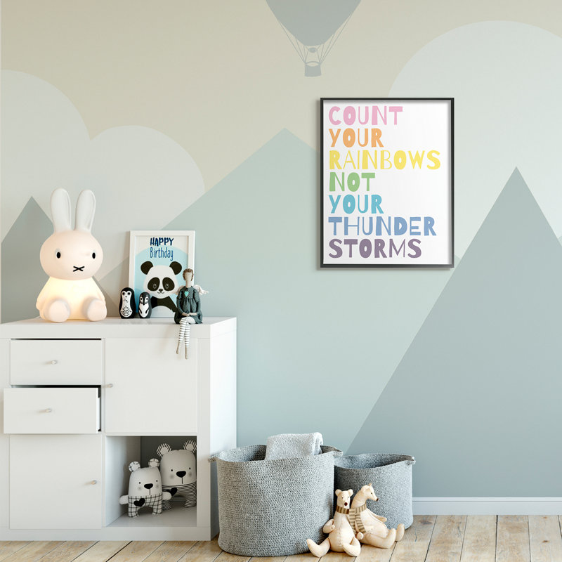 Texte de l'arc-en-ciel Bittner Count Rainbows Not Thunder Storms, H 30 po x l 24 po x P 1,5 po, Giclée encadrée noir minuit