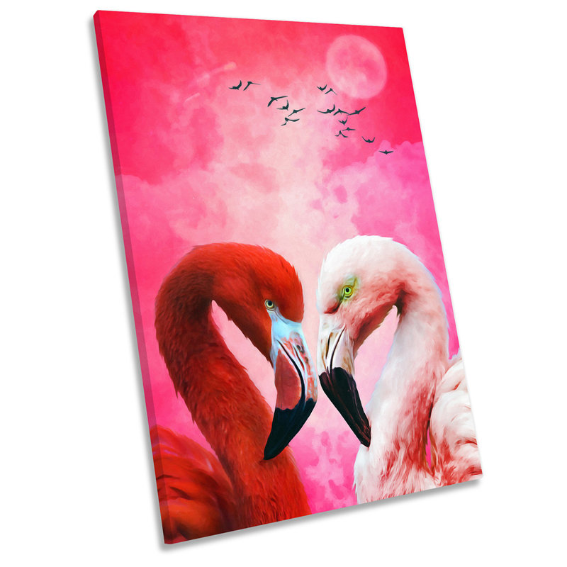 Flamingo Birds Picture - Wrapped Canvas Art Prints, 45.7cm H x 30.5cm W x 2cm D