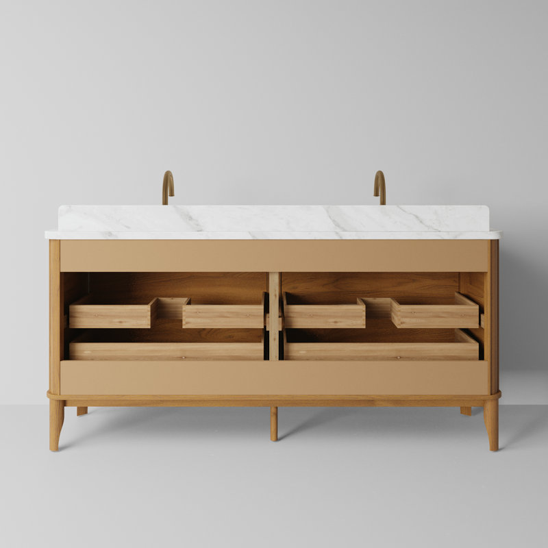 Grace 72" Bathroom Vanity In Natural Enhanced Oak, 72", Enhanced Brown Oak