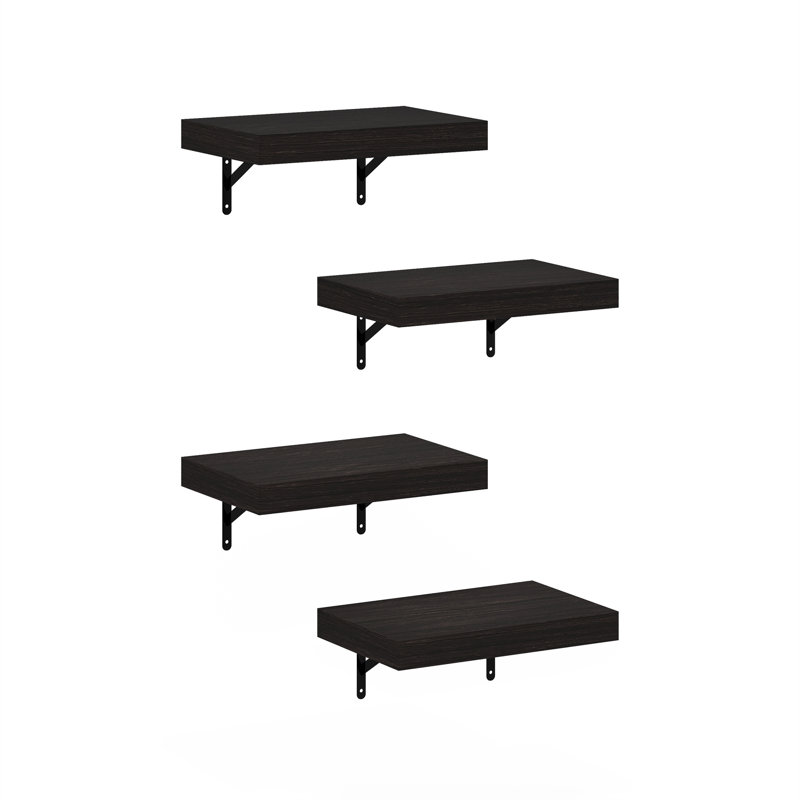 Beyhan 4 Piece Bracket Shelf, Tobacco Oak, 4.19cm H x 37.01cm W x 23.8cm D