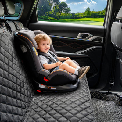Housse de siège de voiture pour chien pour siège arrière Housse de protection pour siège de banc imperméable Housse antidérapante et durable pour chien, voiture, camion et VUS (noir)