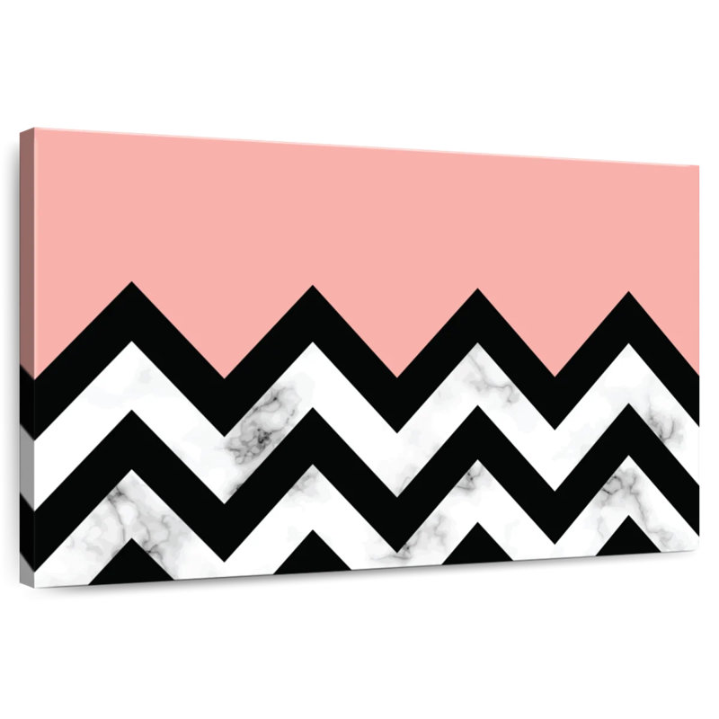 Avery abstrait zigzag contraste de marbre, H 16 po x l 24 po