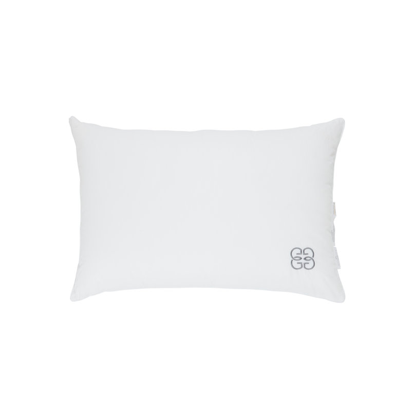 White Cotton Sateen Hypoallergenic Silk Queen Pillow